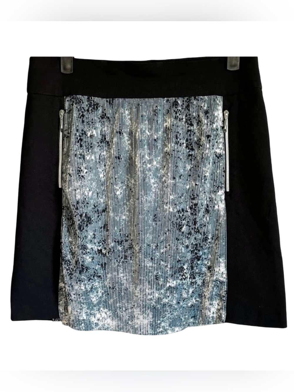 Jamie Sadock Women's Ponte & Pleat Texture Blue & Black Golf Skort Size 8